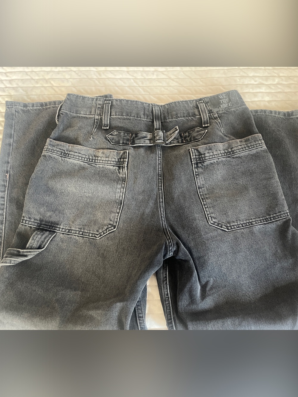 Free People Dark Gray Washed Jeans